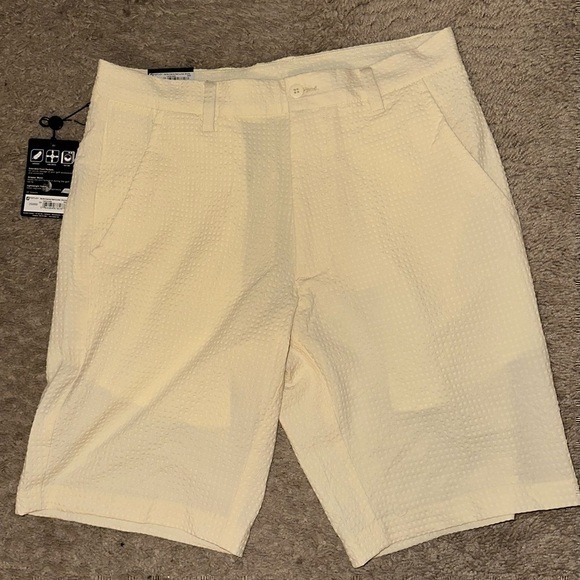 FootJoy Other - NEW Footjoy FJ Adult Performance Golf Shorts Stretch Stripe Cream Mens Size